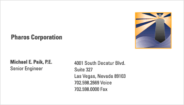 Pharos business card